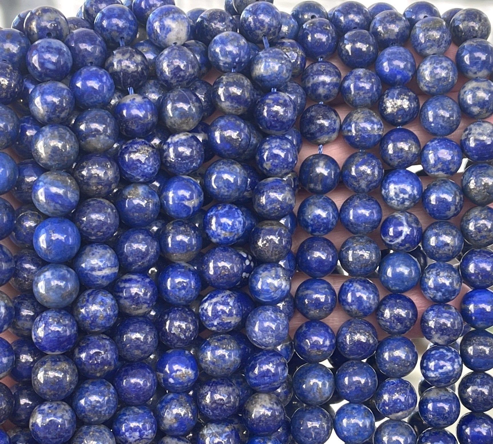 Lapis Lazuli 10mm round natural gemstone beads 15.5" strand - Oz Beads 