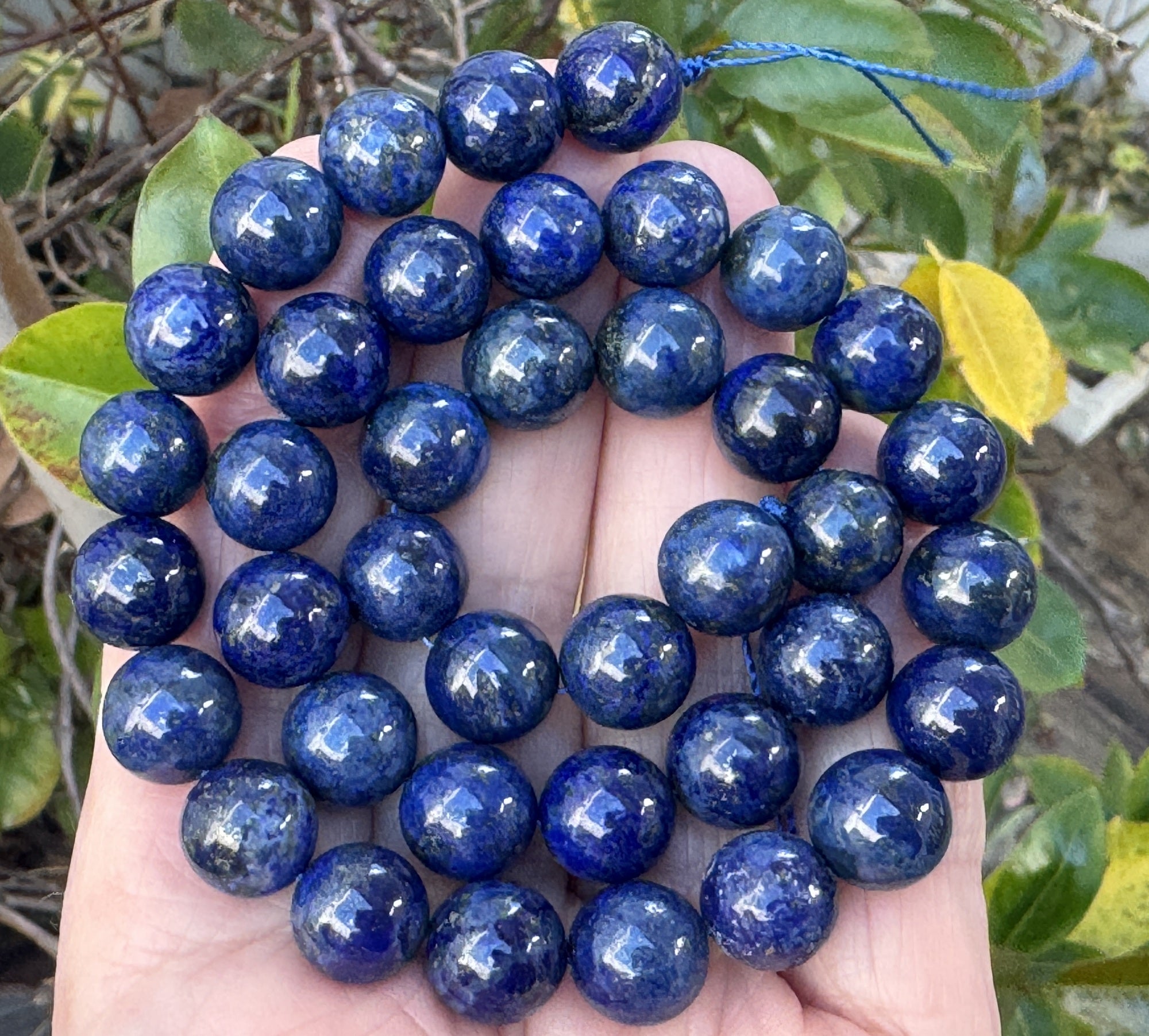 Lapis Lazuli 10mm round natural gemstone beads 39cm strand - Oz Beads