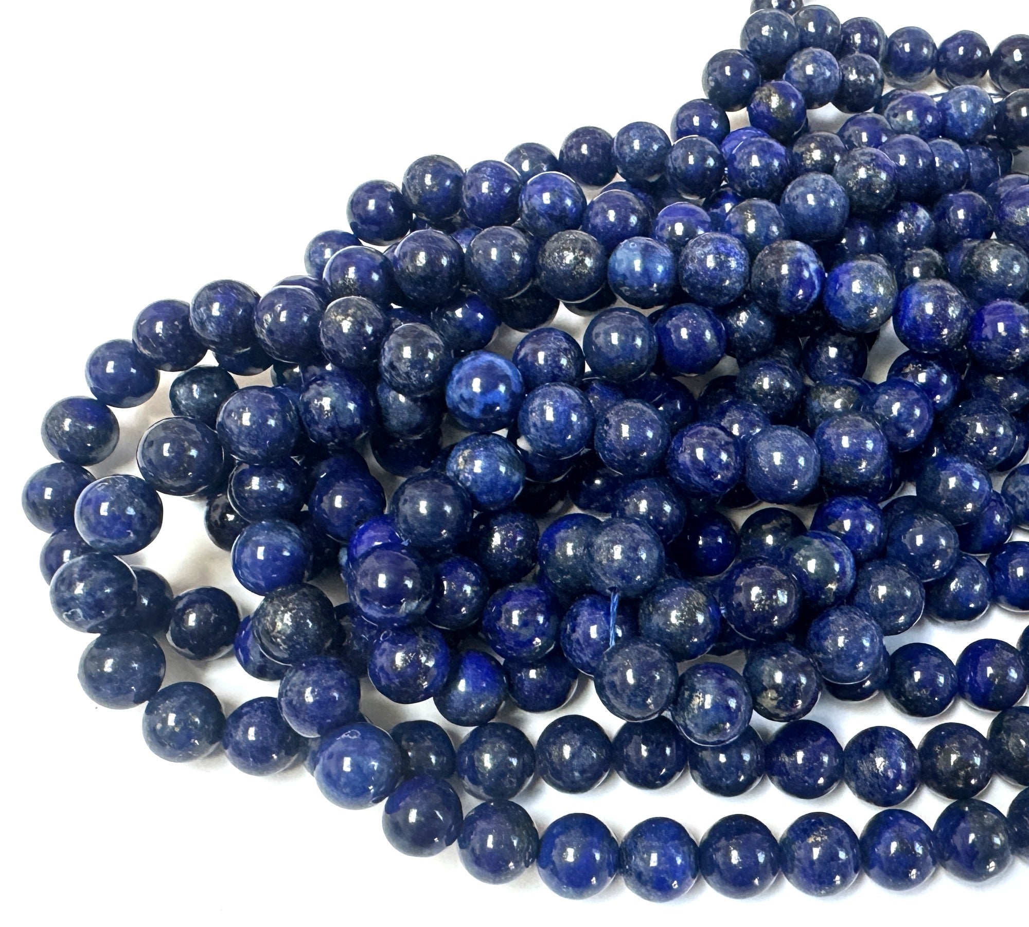 Lapis Lazuli 10mm round natural gemstone beads 39cm strand - Oz Beads