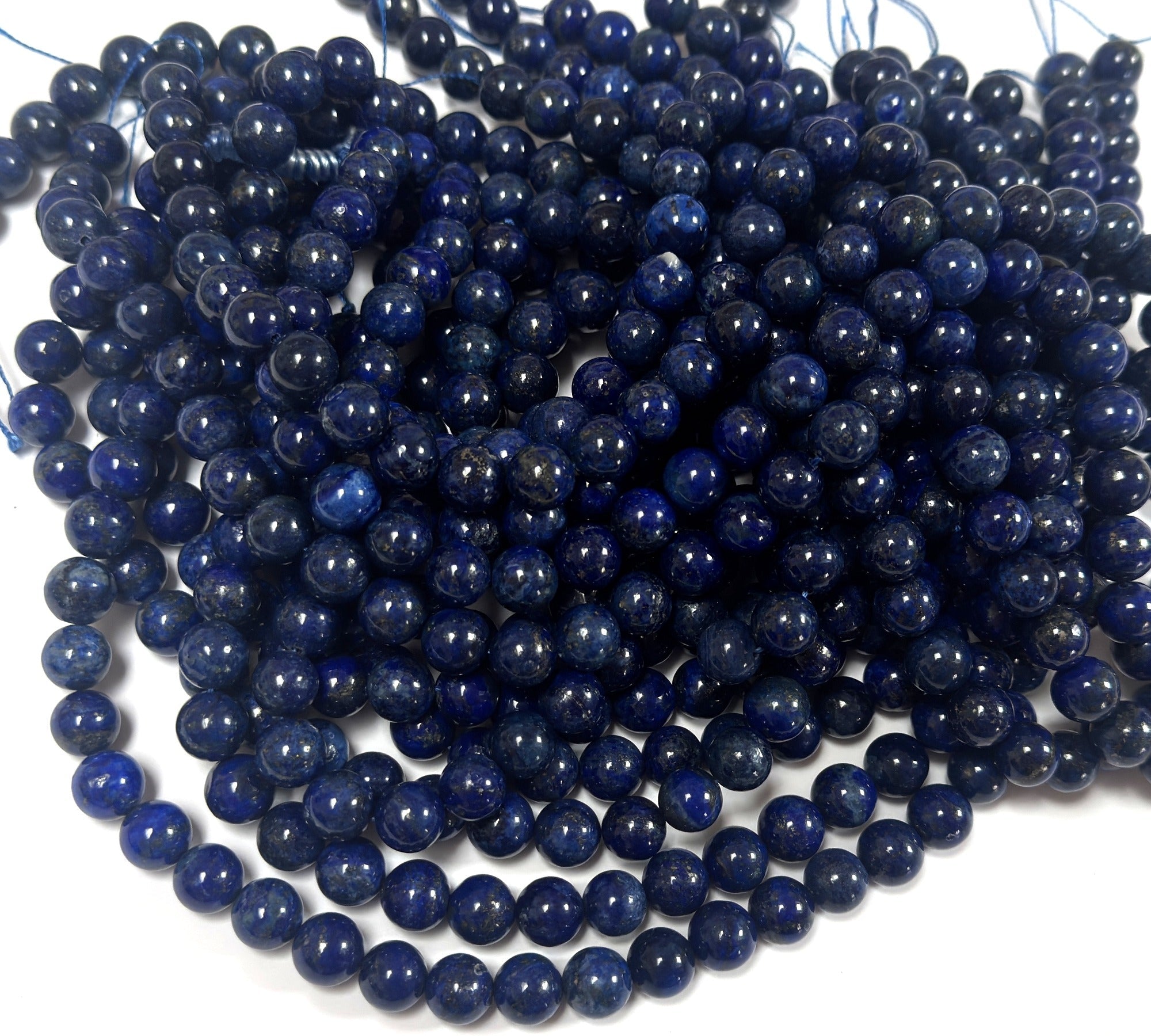 Lapis Lazuli 10mm round natural gemstone beads 39cm strand - Oz Beads