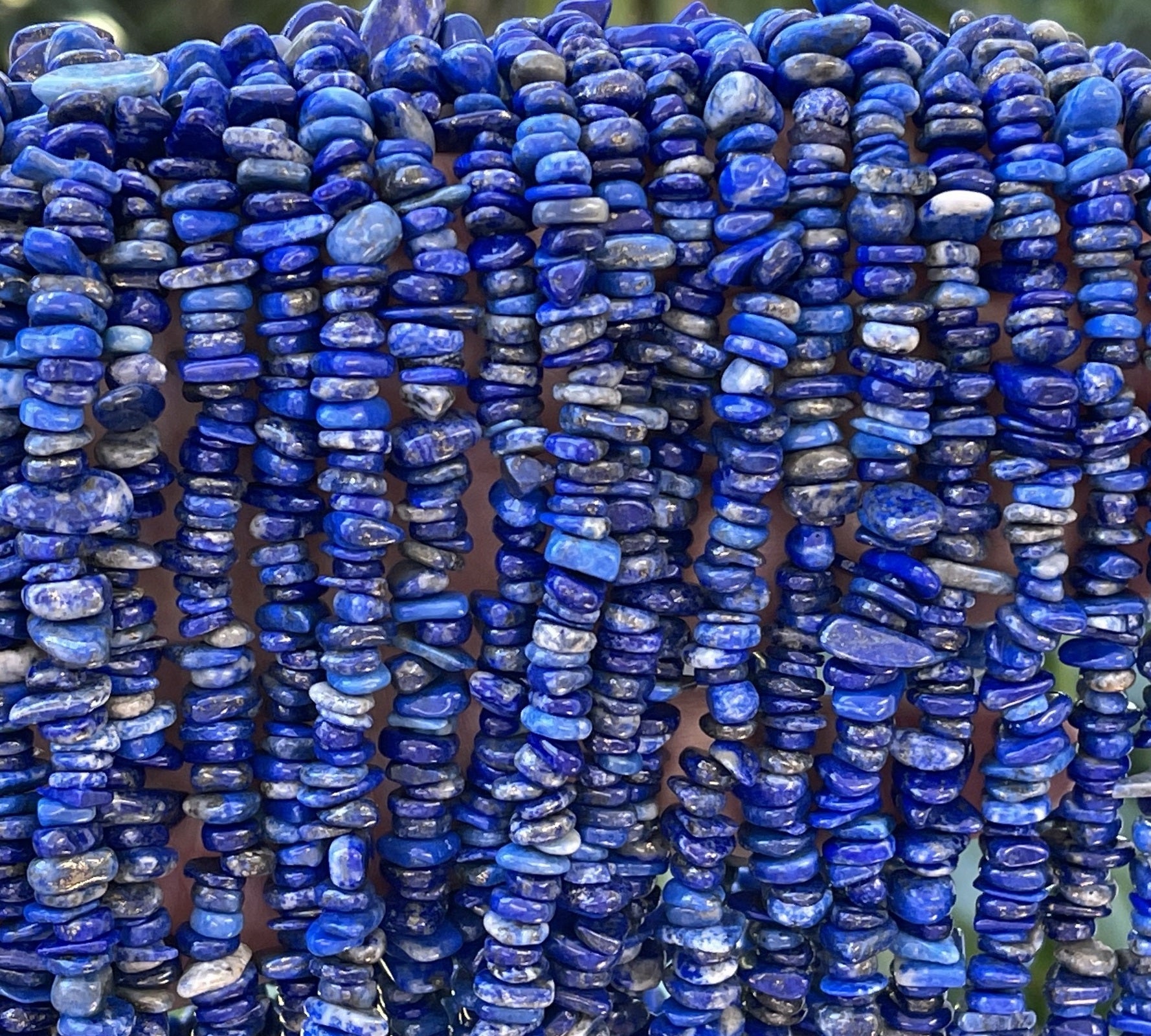 Lapis Lazuli 6-8mm chip beads natural gemstone chips 80cm strand - Oz Beads 