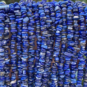 Lapis Lazuli 6-8mm chip beads natural gemstone chips 80cm strand - Oz Beads 