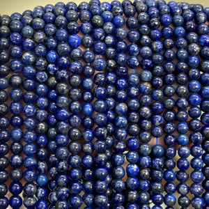 Lapis Lazuli 6mm round natural gemstone beads 15" strand - Oz Beads 