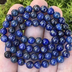 Lapis Lazuli 6mm round natural gemstone beads 15" strand - Oz Beads 