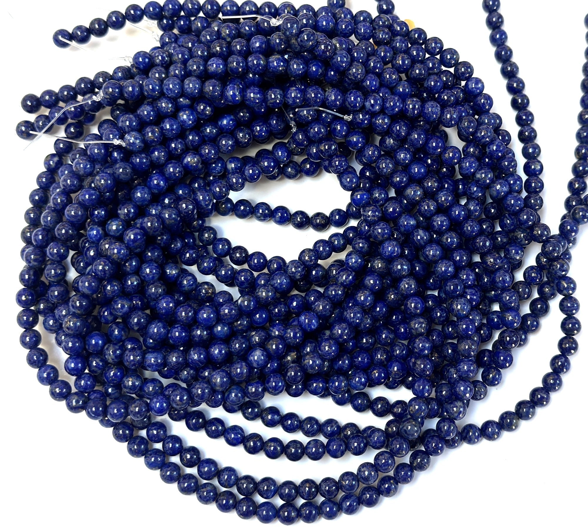 Lapis Lazuli 6mm round natural gemstone beads 39cm strand - Oz Beads