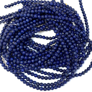 Lapis Lazuli 6mm round natural gemstone beads 39cm strand - Oz Beads