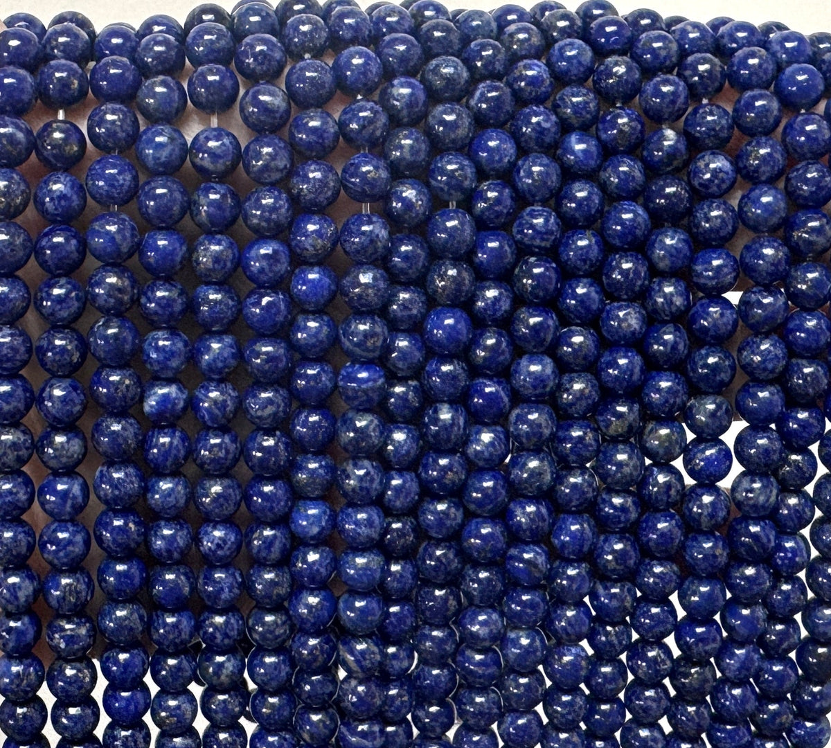 Lapis Lazuli 6mm round natural gemstone beads 39cm strand - Oz Beads