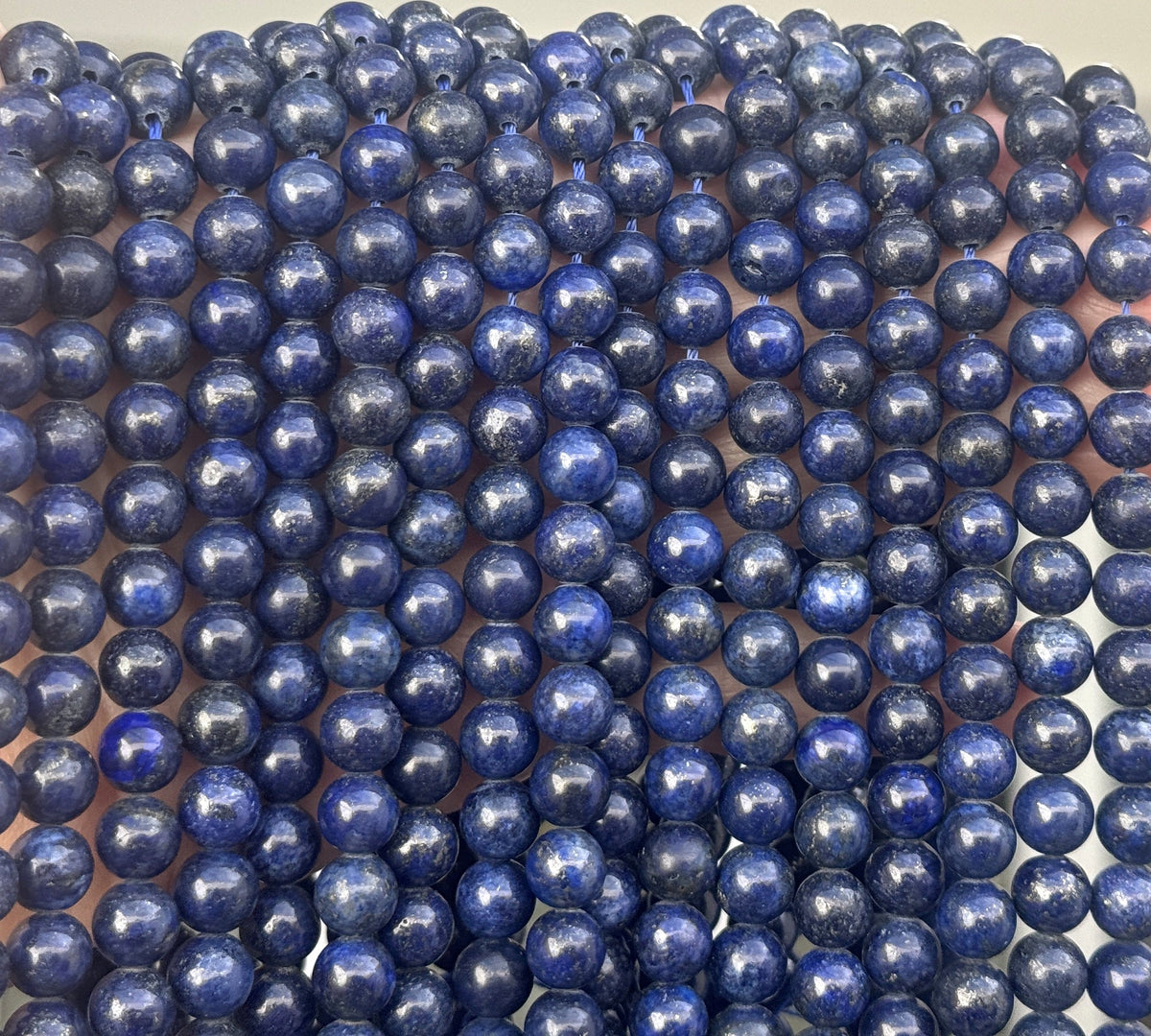 Lapis Lazuli 8mm round dyed gemstone beads 40cm strand - Oz Beads 