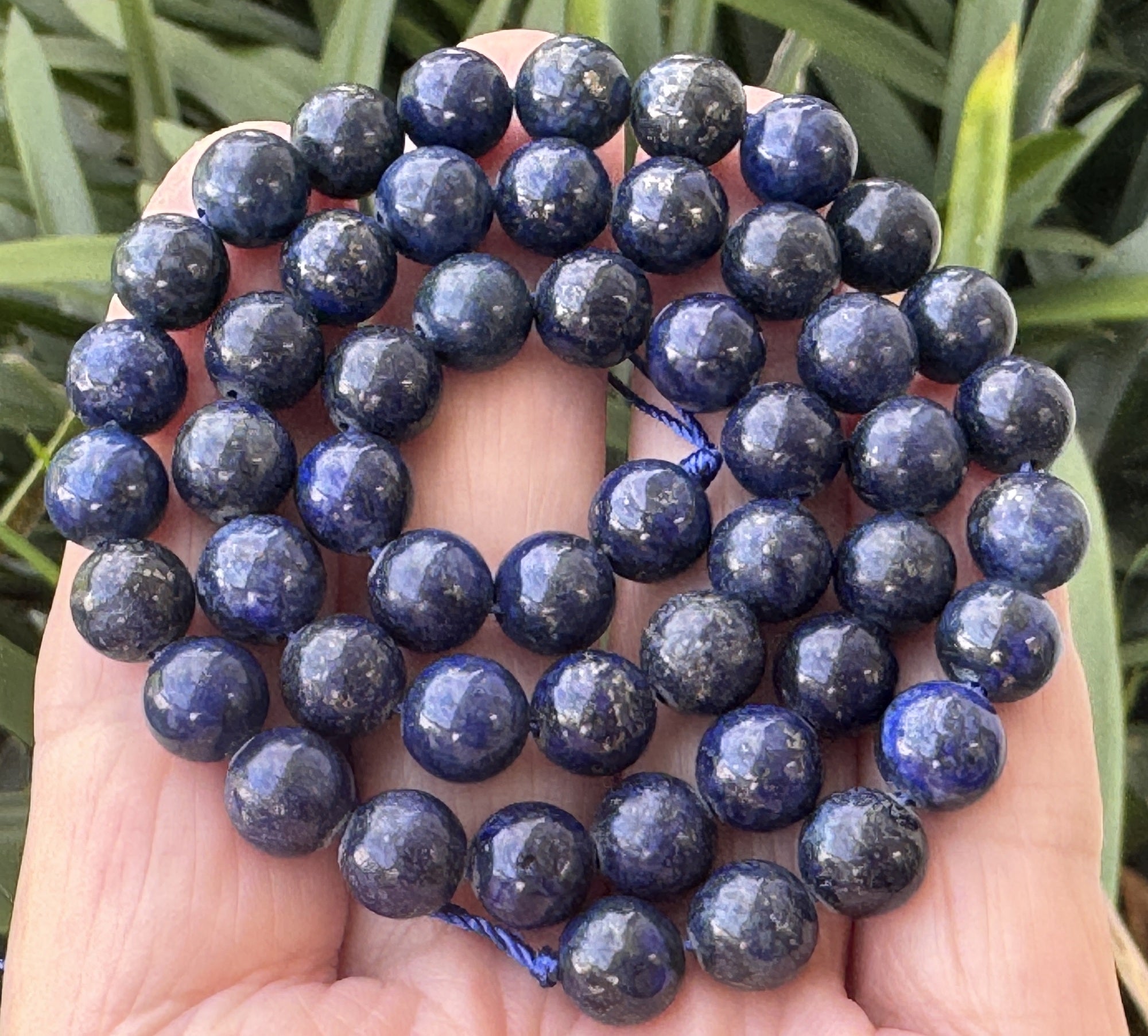 Lapis Lazuli 8mm round dyed gemstone beads 40cm strand - Oz Beads 