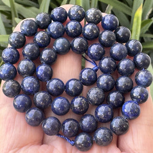 Lapis Lazuli 8mm round dyed gemstone beads 40cm strand - Oz Beads 