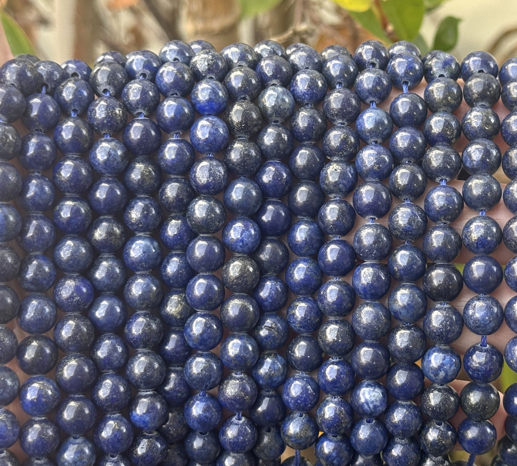 Lapis Lazuli 8mm round dyed gemstone beads 40cm strand - Oz Beads 