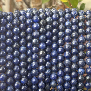 Lapis Lazuli 8mm round dyed gemstone beads 40cm strand - Oz Beads 