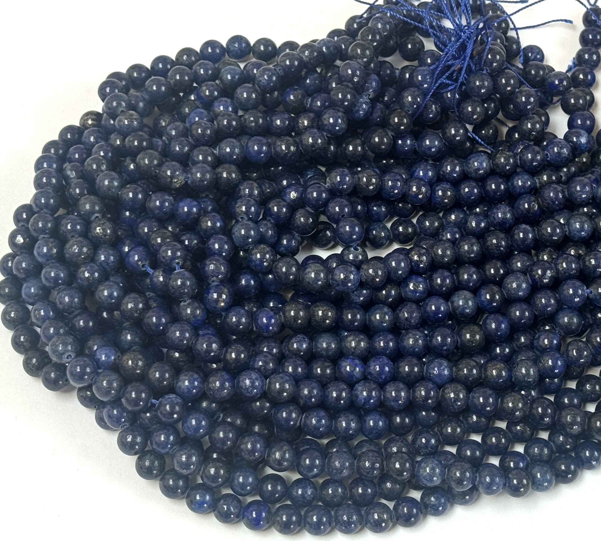 Lapis Lazuli 8mm round dyed gemstone beads 40cm strand - Oz Beads 