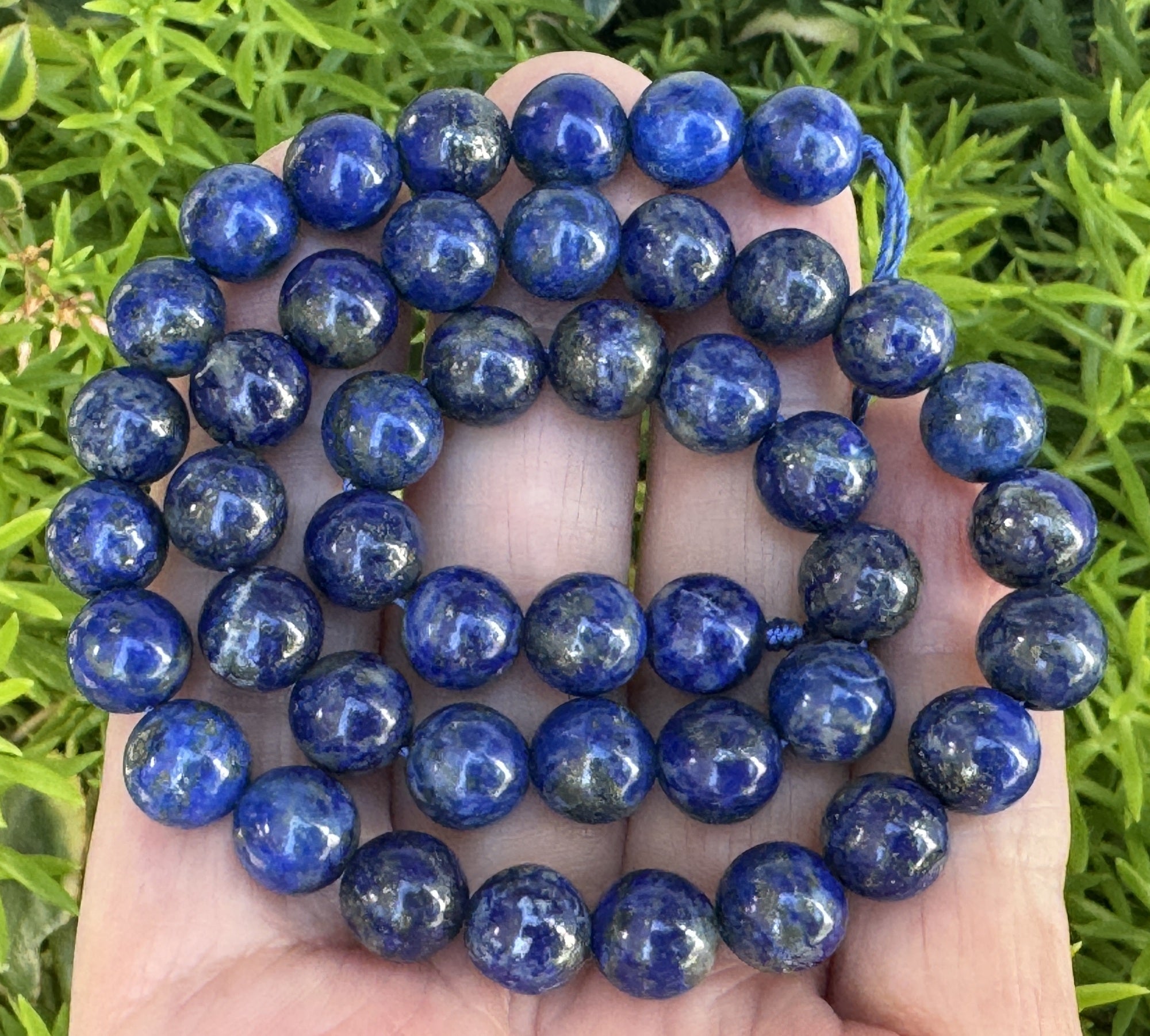 Lapis Lazuli 8mm round natural gemstone beads 15" strand - Oz Beads 