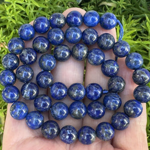 Lapis Lazuli 8mm round natural gemstone beads 15" strand - Oz Beads 