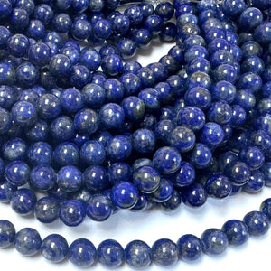 Lapis Lazuli 8mm round natural gemstone beads 39cm strand - Oz Beads