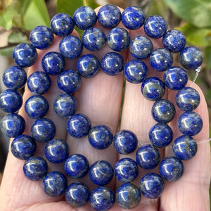 Lapis Lazuli 8mm round natural gemstone beads 39cm strand - Oz Beads