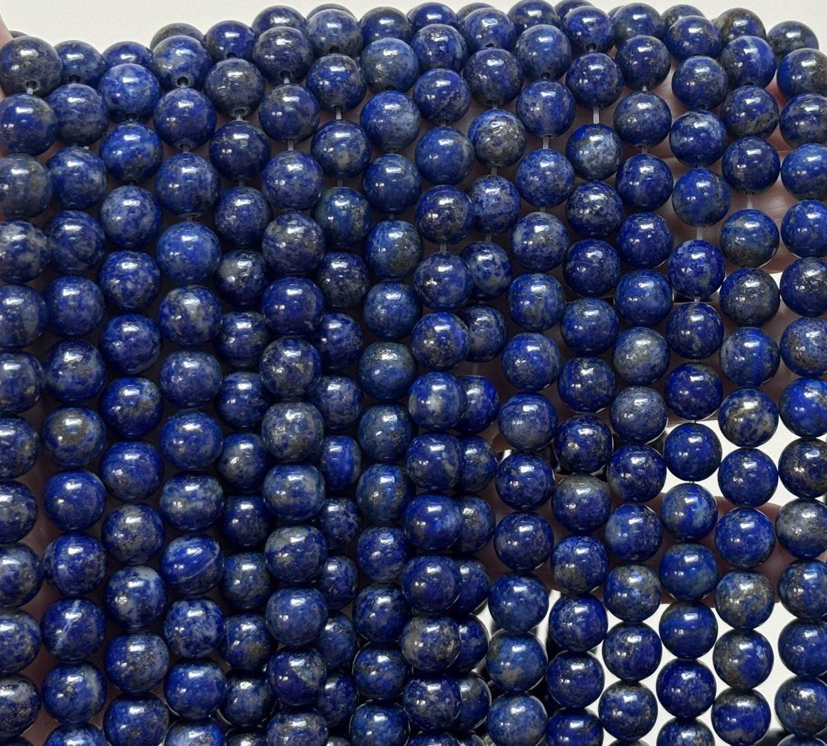 Lapis Lazuli 8mm round natural gemstone beads 39cm strand - Oz Beads