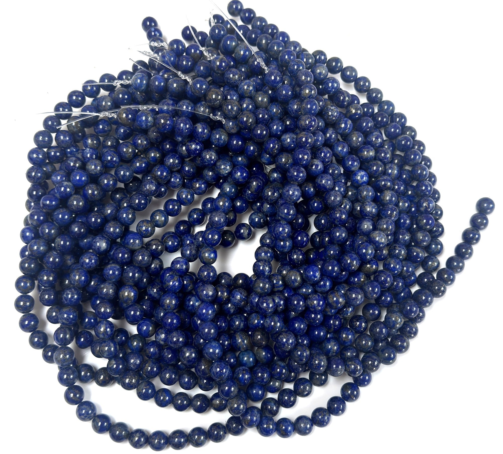 Lapis Lazuli 8mm round natural gemstone beads 39cm strand - Oz Beads