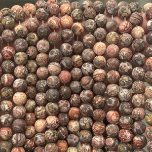 Leopard Skin Jasper matte 8mm round gemstone beads 15.5" strand - Oz Beads 