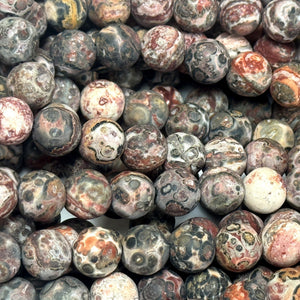 Leopard Skin Jasper matte 8mm round gemstone beads 15.5" strand - Oz Beads 
