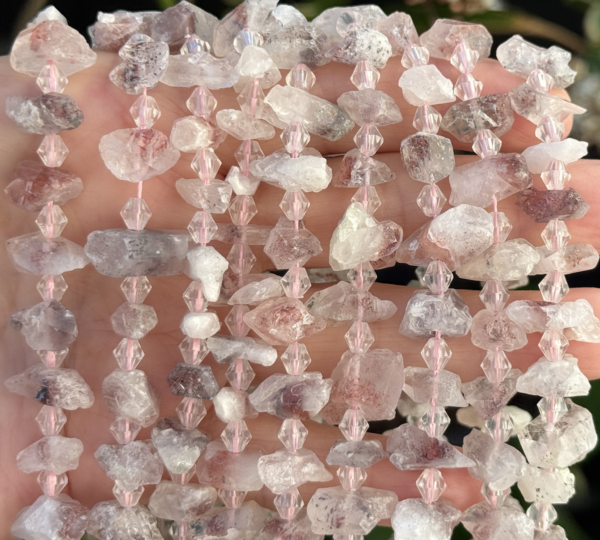 natural raw super seven crystal beads 