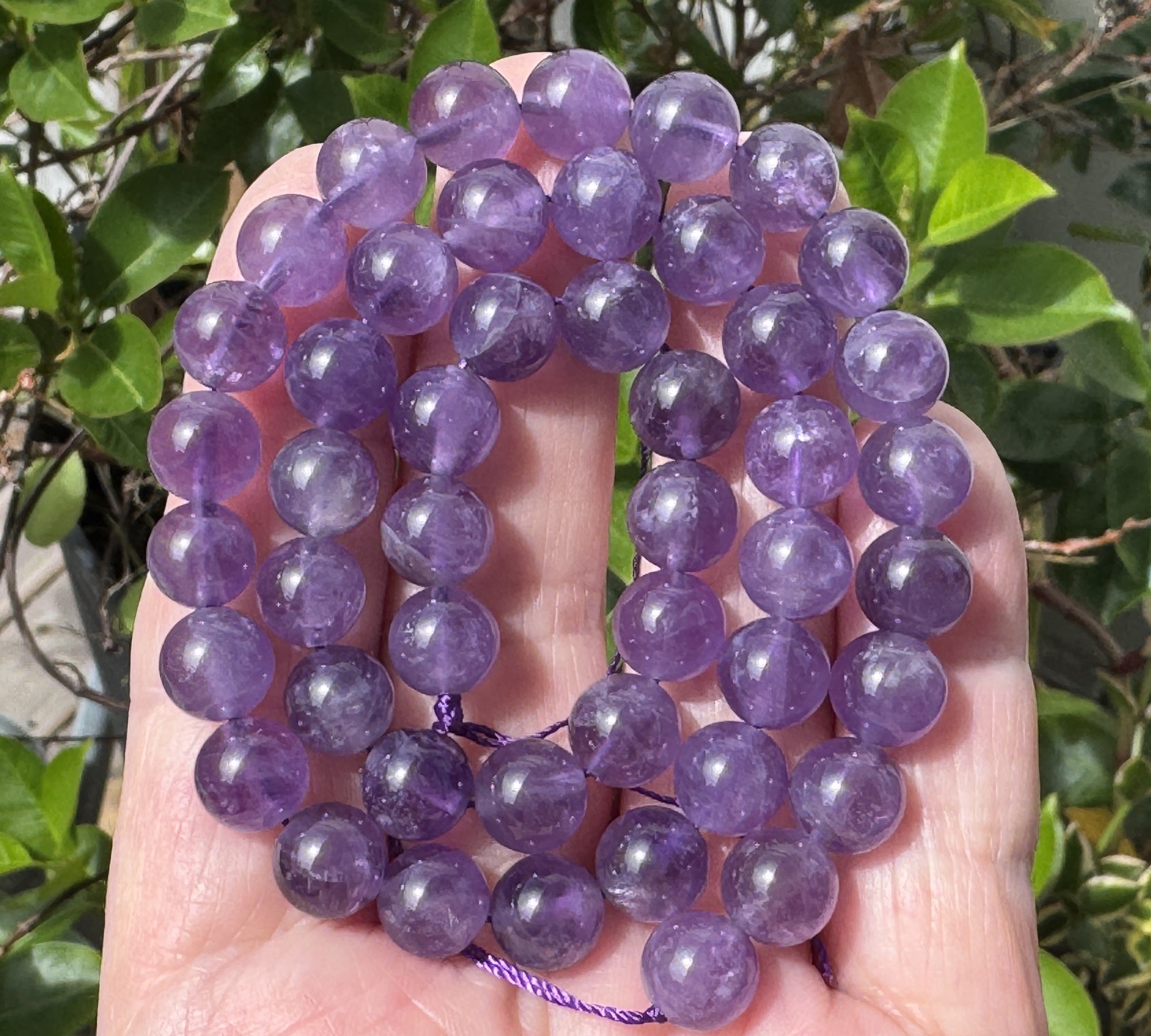 Light Amethyst 8mm round natural gemstone beads 15.5" strand - Oz Beads 