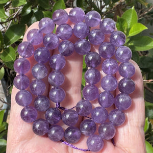 Light Amethyst 8mm round natural gemstone beads 15.5" strand - Oz Beads 