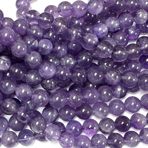 Light Amethyst 8mm round natural gemstone beads 15.5" strand - Oz Beads 