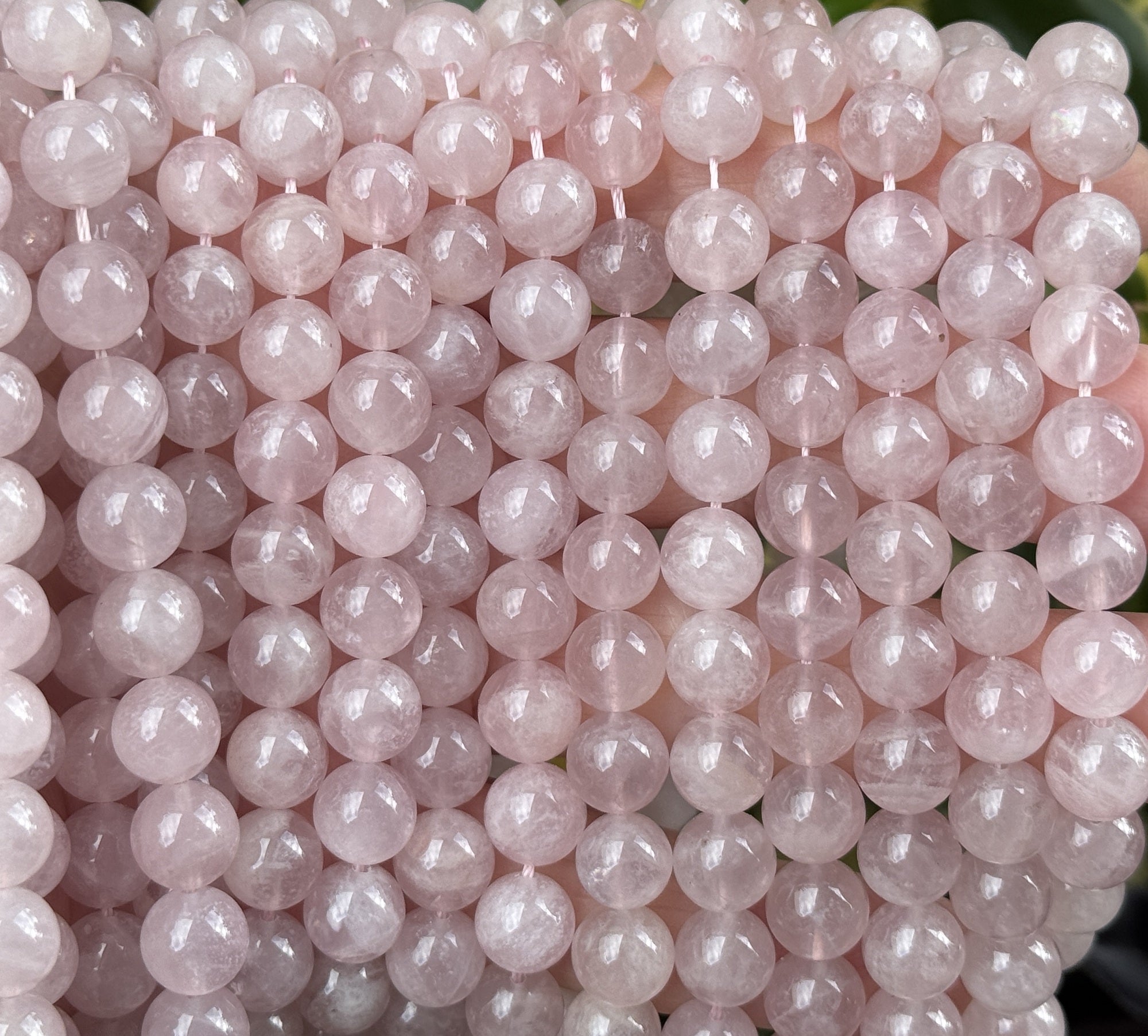 Madagascan Rose Quartz 8mm round natural gemstone beads 15" strand - Oz Beads 