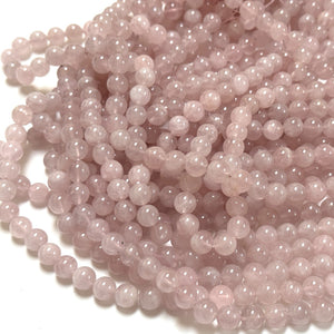 Madagascan Rose Quartz 8mm round natural gemstone beads 15" strand - Oz Beads 