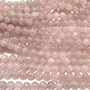 Madagascan Rose Quartz 8mm round natural gemstone beads 15" strand - Oz Beads 