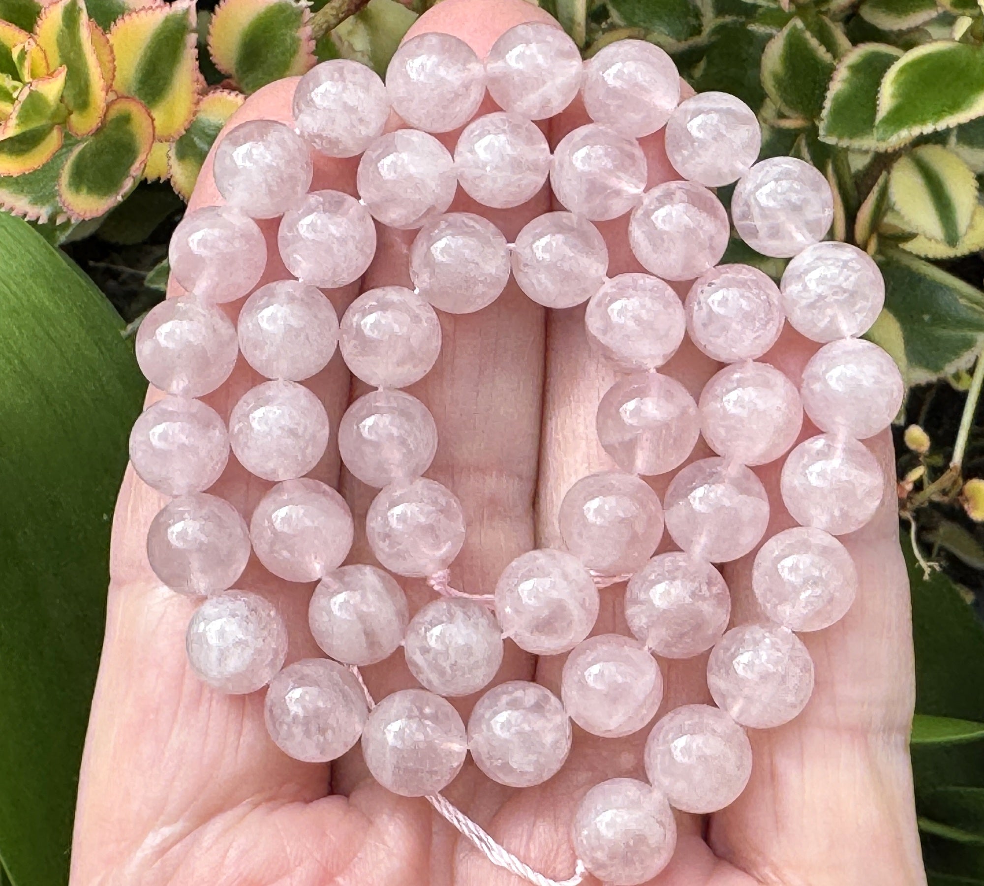 Madagascan Rose Quartz 8mm round natural gemstone beads 15" strand - Oz Beads 