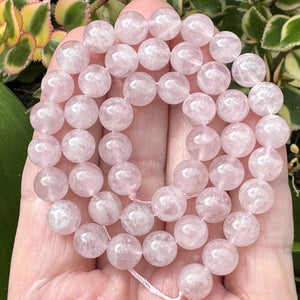 Madagascan Rose Quartz 8mm round natural gemstone beads 15" strand - Oz Beads 
