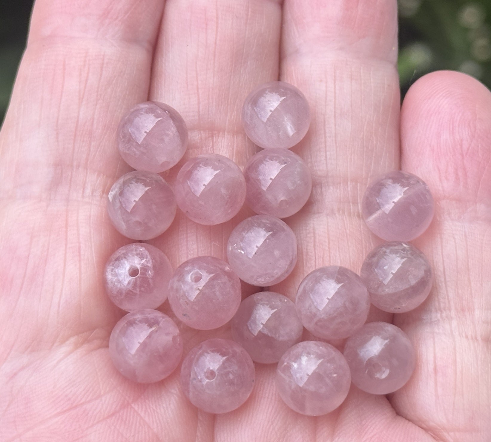 Madagascan Rose Quartz 8mm round natural gemstone beads 39cm strand - Oz Beads 