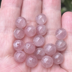 Madagascan Rose Quartz 8mm round natural gemstone beads 39cm strand - Oz Beads 