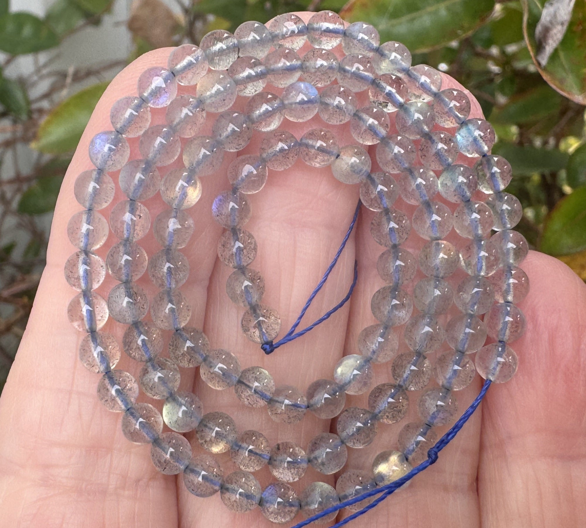 Madagascar Labradorite 4mm round natural gemstone beads 15.5" strand - Oz Beads 