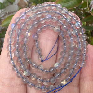 Madagascar Labradorite 4mm round natural gemstone beads 15.5" strand - Oz Beads 