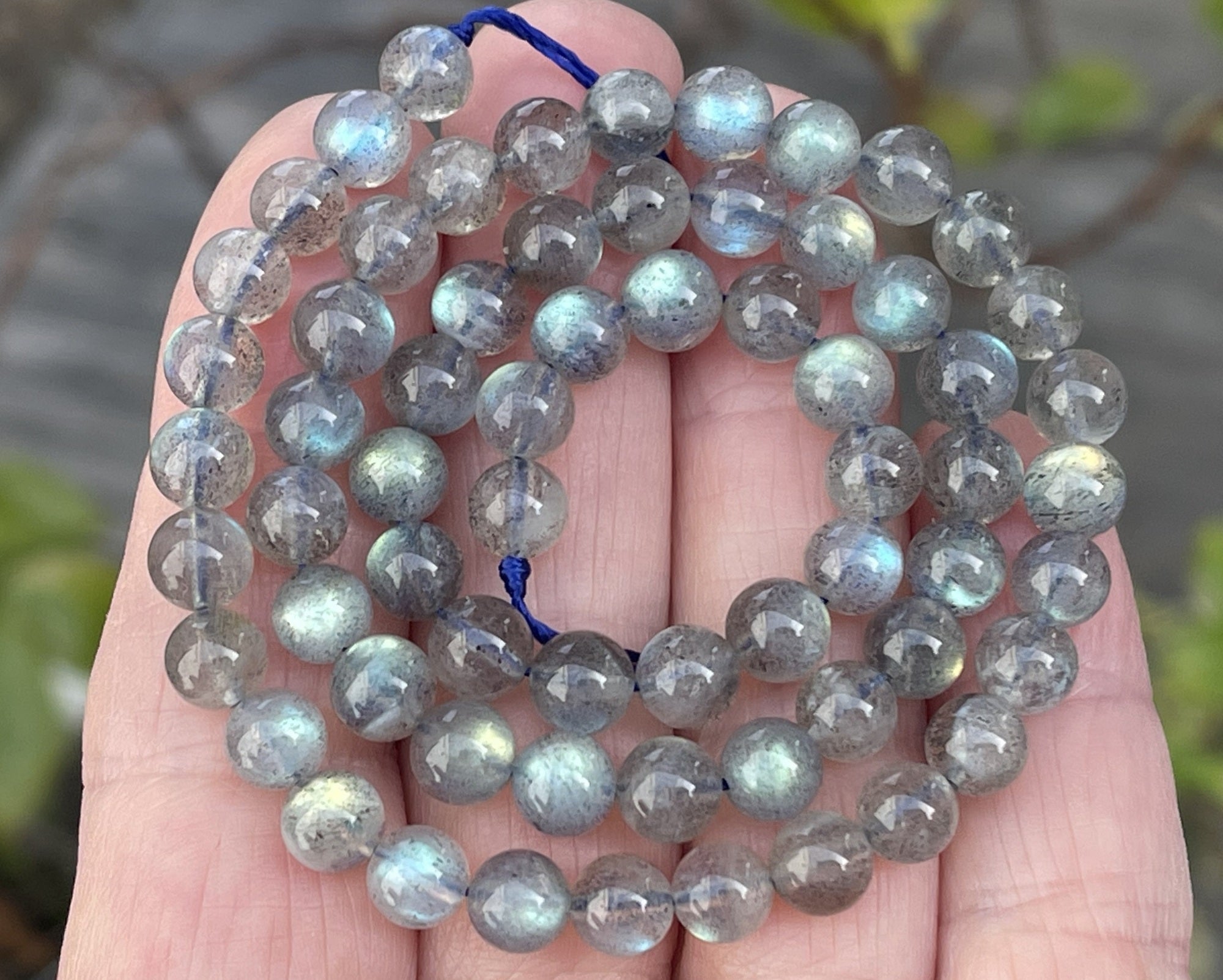 Madagascar Labradorite 6mm round rare flashy natural gemstone beads 15.5" strand - Oz Beads 