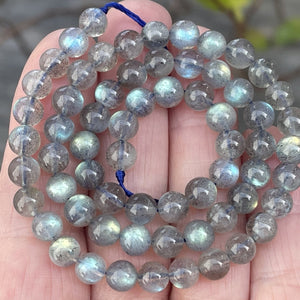 Madagascar Labradorite 6mm round rare flashy natural gemstone beads 15.5" strand - Oz Beads 
