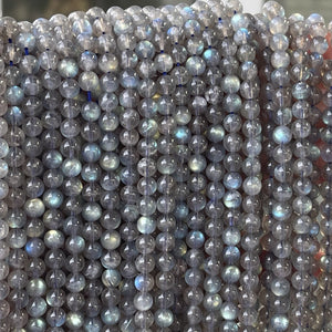 Madagascar Labradorite 6mm round rare flashy natural gemstone beads 15.5" strand - Oz Beads 