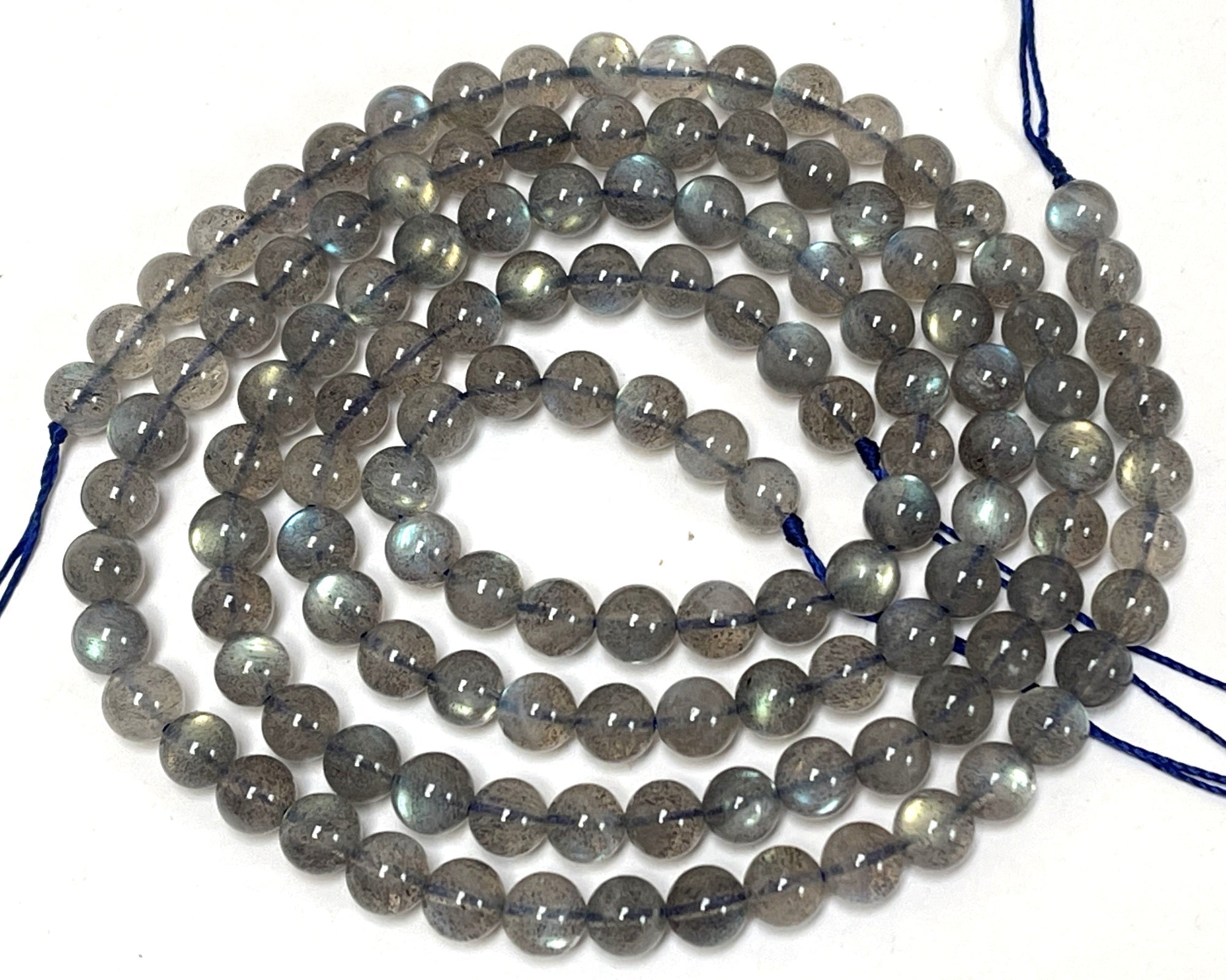 Madagascar Labradorite 6mm round rare flashy natural gemstone beads 15.5" strand - Oz Beads 