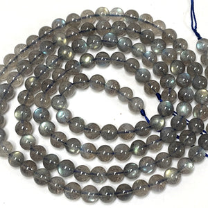 Madagascar Labradorite 6mm round rare flashy natural gemstone beads 15.5" strand - Oz Beads 