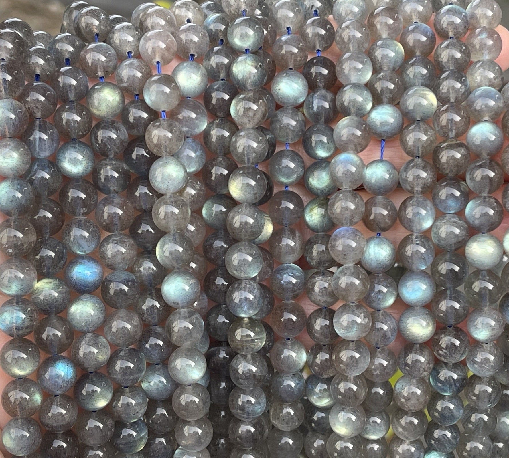 Madagascar Labradorite 8mm round rare flashy natural gemstone beads 15.5" strand - Oz Beads 