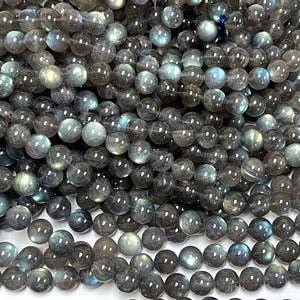 Madagascar Labradorite 8mm round rare flashy natural gemstone beads 15.5" strand - Oz Beads 