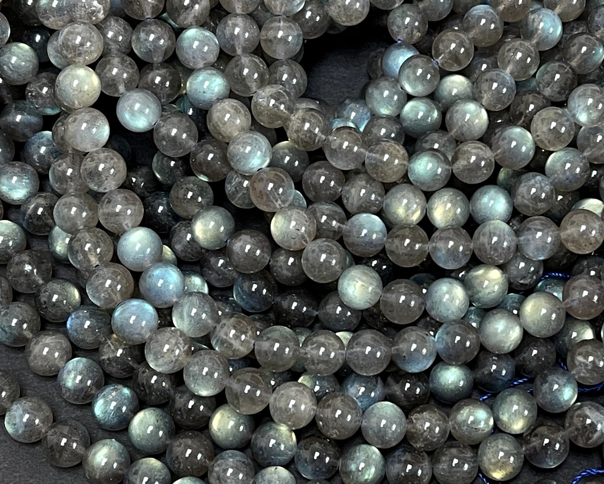 Madagascar Labradorite 8mm round rare flashy natural gemstone beads 15.5" strand - Oz Beads 