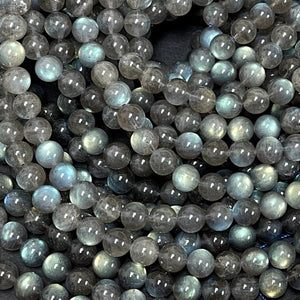 Madagascar Labradorite 8mm round rare flashy natural gemstone beads 15.5" strand - Oz Beads 