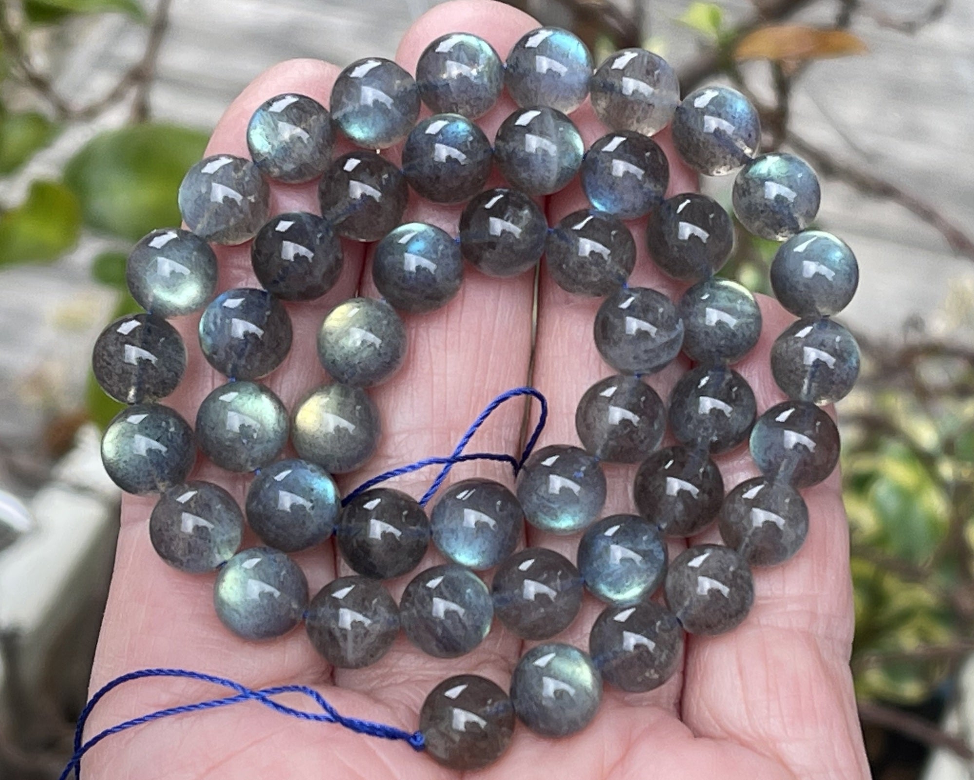 Madagascar Labradorite 8mm round rare flashy natural gemstone beads 15.5" strand - Oz Beads 