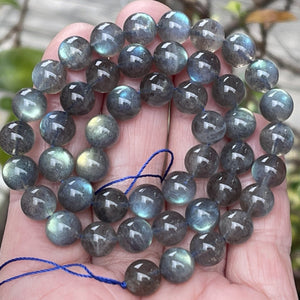 Madagascar Labradorite 8mm round rare flashy natural gemstone beads 15.5" strand - Oz Beads 