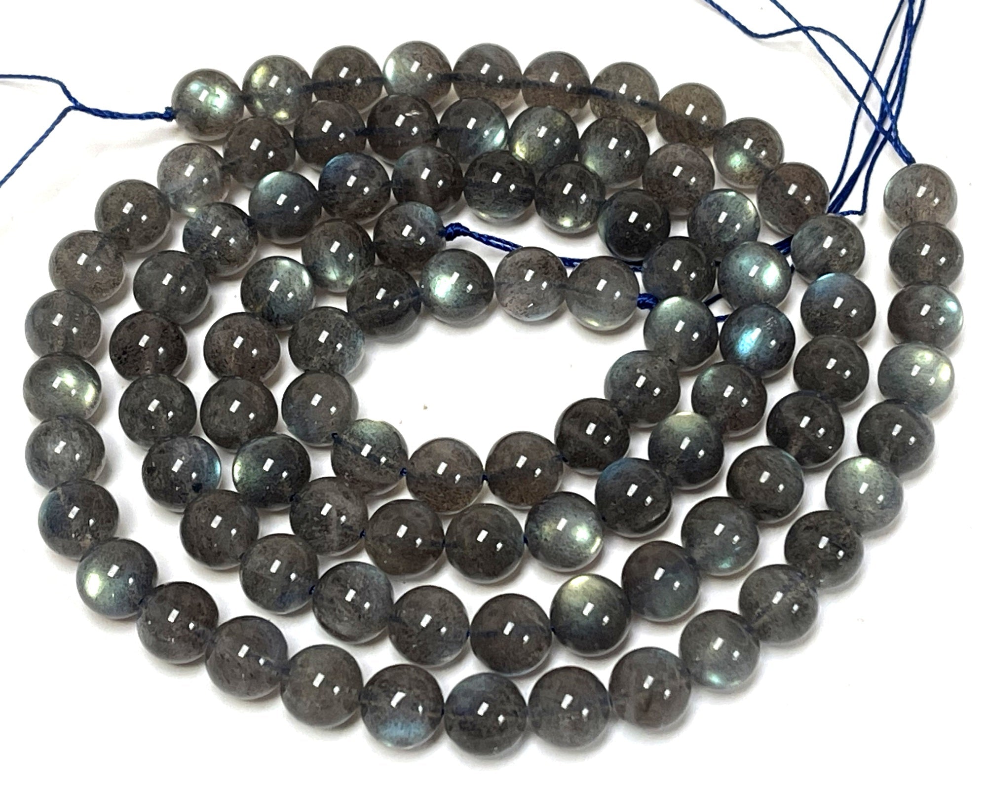 Madagascar Labradorite 8mm round rare flashy natural gemstone beads 15.5" strand - Oz Beads 